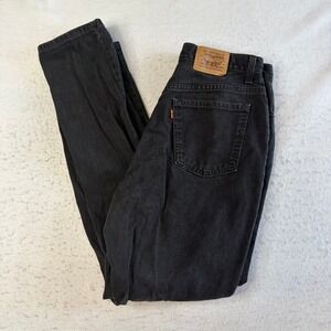 Levi's Jeans Womens 32 Black Orange Tab High Waisted Tapered Leg Vintage